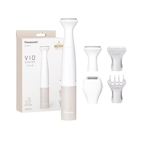 パナソニック VIOシェーバー フェリエ IPX7防水 ドライ剃り 除毛器 乾電池式 ベージュ調 ES-WV63-E 【シナモロールステッカー付】 1枚目 画像