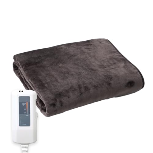 [山善] 電気毛布 敷き 電気敷毛布 140×80cm シングル 洗える やわらか フランネル ダニ対策機能 温度調節機能 ブラウン EMS-FK150EE(T) 山善 電気毛布 敷き 実物画像・外観写真