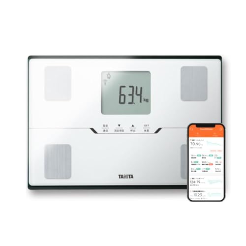 タニタ(Tanita) 体重 体組成計 スマホ連動 ヘルスメーター BC-768 ホワイト【体脂肪率/内臓脂肪レベル/筋肉量/基礎代謝量/体内年齢/推定骨量/BMI/スマホ連動/乗るピタ】 タニタ 体組成計 BC-768 実物画像・外観写真