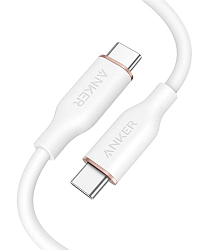 Anker PowerLine III Flow USB-C & USB-C ケーブル Anker絡まないケーブル 240W 結束バンド付き USB PD対応 シリコン素材採用 iPhone 17 / 16 / 15 Galaxy iPad Pro MacBook Pro/Air 各種対応 (0.9m クラウドホワイト) Anker PowerLine III Flow USB-C ケーブル 実物画像・外観写真