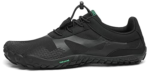 [SAGUARO] ベアフット ランニングシューズ ポータブル フィットネスシューズ 柔軟 超軽量 通気性 27.0 cm,ブラック 054 最後 画像