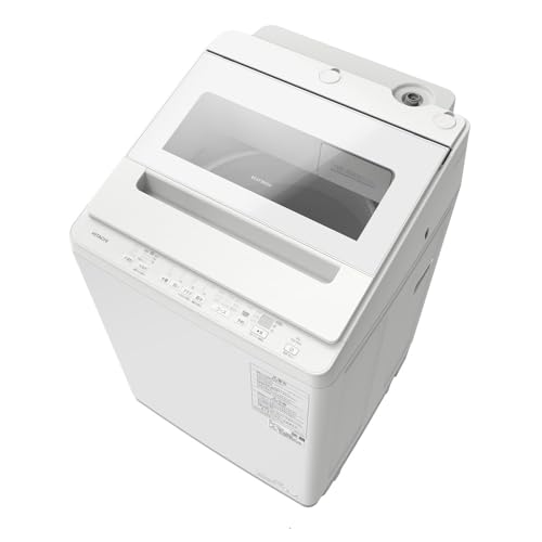 日立 洗濯機 洗濯8kg BW-V80K W ホワイト ビートウォッシュ 本体幅57cm 全自動洗濯機 [衣類長持ち]ナイアガラビート洗浄 頼れる洗浄力 洗濯槽自動おそうじ 縦型 1枚目 画像