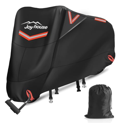 バイクカバー 420D厚手 【2025年新版&両側通気口】 車体カバー 防水 耐熱 オートバイカバー 警告反射テープ5枚 盗難防止ロック穴 ワンタッチバックル前後付き 裾を絞るゴム 超撥水 紫外線防止 UVカット 防風 防埃 防雨 防雪 バイク用レインカバー 150cc ~ 400cc 収納バッグ付き バイクカバー 420D厚手 実物画像・外観写真