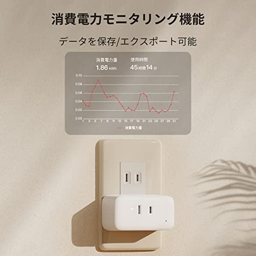 SwitchBot スマートプラグ プラグミニ スマートコンセント スイッチボット 消費電力モニター タイマー コンセント 節電·省エネ 直差し 遠隔操作 音声コントロール Bluetooth&Wi-Fi両方対応 スマートホーム Alexa, Google Home, Siri, IFTTT, SmartThings対応 2個入り 中間 画像