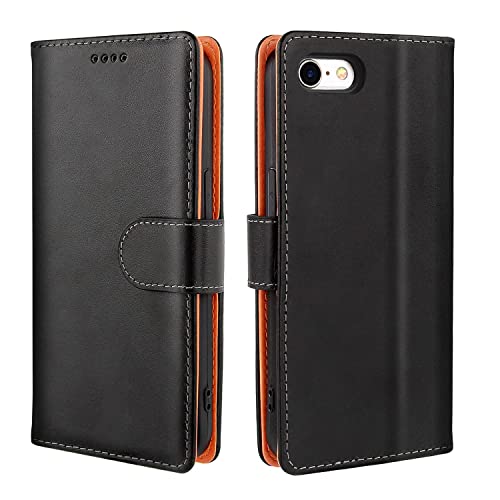 【J.DL直営店】 iPhone SE ケース 第2世代 第3世代 iPhone8 ケース iPhone7手帳型ケース iPhone se3 ケース手帳型 スマホケース 手帳型 携帯カバー PUレザー 耐衝撃 耐摩擦 全面保護 マグネット式 カード収納 スタンド機能 手触りが良い 人気 上質 4.7インチ対応(ブラック) 1枚目 画像