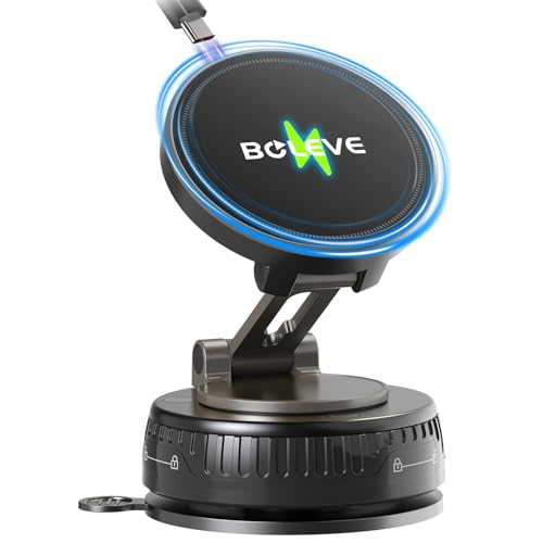 【2026改良モデル・15W急速充電】スマホホルダー 車 ワイヤレス充電 マグネット【上部充電&配線スッキリ・ナノジェル吸盤】MagSafe 車載ホルダー超強N55磁石 折りたたみ式 カー用品 片手操作【非MagSafe機種OK/吸盤水洗いOK/革もOK/跡残らず】iPhone 17/iPhone 17 Pro/iPhone 16/Sony/Galaxy/HUAWEI/Google/その他Qi機種 2026改良モデル スマホホルダー 車 ワイヤレス充電 実物画像・外観写真