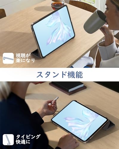 iPad 第11世代 第10世代 ケース 2025/2022 11インチ Dadanism iPad 11世代 A16/10世代 10.9インチ 2025年新モデル ケース iPad 11 10.9 2022 iPad 11 10 アイパッド用 タブレットケース オートスリープ 三つ折り スタンドケース PU+PC 耐久 Apple Pencil対応 カバー ブラック 中間 画像