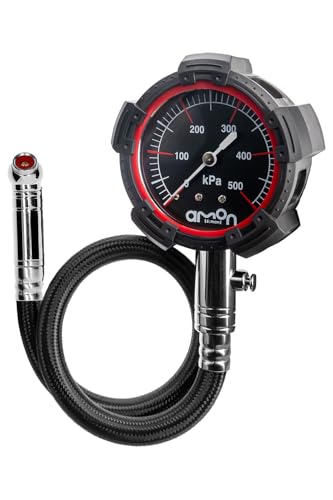 エーモン(amon) エアゲージ スタンダードグレード タイヤゲージ タイヤ空気圧の日常点検 整備用 測定 メンテナンス 衝撃に強い 高精度 ゲージ径φ51mm ソフトケース付 土屋圭市氏推奨 8821 1枚目 画像