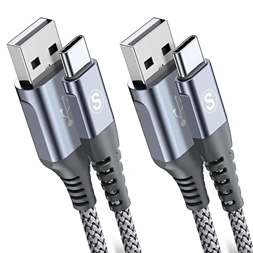 USB Type C ケーブル【2M/2本セット】Sweguard USB-C & USB-A 3.1A USB C ケーブル【QC3.0対応 急速充電】 タイプc 充電 iPhone17 16/iPhone 15 Pro MAX, iPad Pro,Samsung Galaxy S25 /S24/S23/S22/S21/S20,Sony,Xiaomi,Pixel,Type-c機種対応(灰) 1枚目 画像