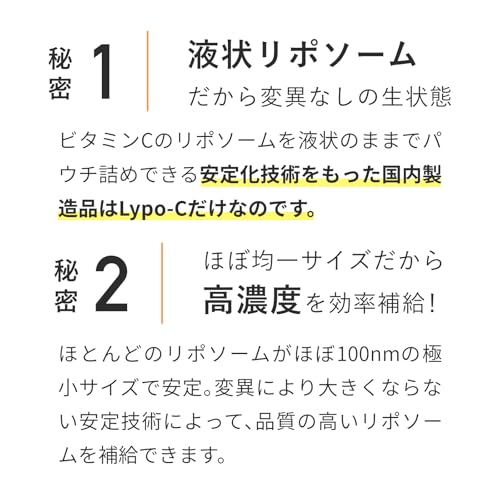 公式 Lypo-C リポカプセル ビタミンC 28包入 リポC リポソーム ビタミン [1包 ビタミンc 1000mg 国内製造] 液状 サプリ 個包装 1箱 甘味料 着色料 香料 防腐剤 不使用 中間 画像