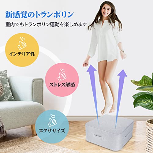 Homwarm トランポリン 室内 大人用 静音 エクササイズ 家庭用 省スペース 外カバー取り外し 洗濯可能 (50x50x20cm, グレー) 最後 画像