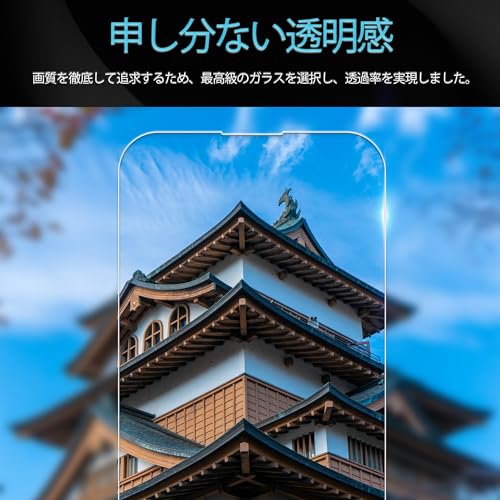 KPNS 日本素材製 強化ガラス iPhone15 用 ガラスフィルム アイフォン15 カメラフィルム カバー いphone15 保護フィルム【2+2枚セット】ガイド枠付き 中間 画像