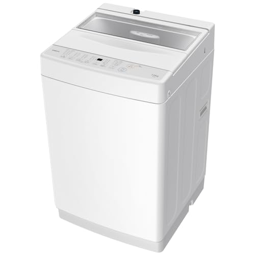 SAMKYO 洗濯機 7kg 全自動 一人暮らし 幅51㎝ 最短10分洗濯 透明ガラスドア 槽洗浄 予約機能 コンパクト 1-3人用 部屋干し スリム 静音 B700 ホワイトの外観・全体像 画像