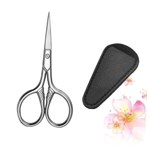 KESYOO 携帯用ひげ用はさみ ステンレス製 精密刃 口ひげトリミング用 小型美容鋏 家サロン使用 黒カバー付きの特徴・詳細 画像