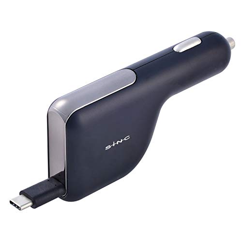 セイワ(SEIWA) 車内用品 車載用スマホ充電器 DCリールチャージャー D566 黒 TYPE-C端子 出力3.0A コードリール式 シガーソケットタイプ コード長0.85m 12/24V車対応 1