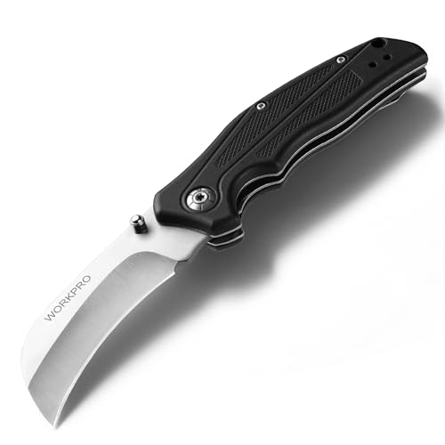 WORKPRO 電工ナイフ 全長186mm キーホルダー穴付き 携帯便利 電線・ケーブルの皮むき 段ボール開梱などに 電気設備工事 DIYの外観・全体像 画像