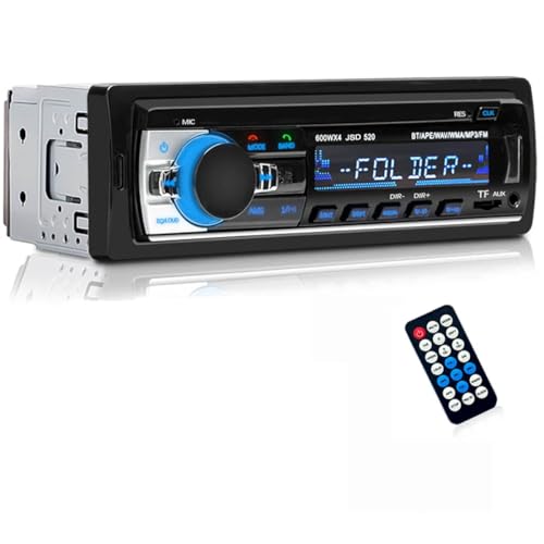 Eaglerich 車ラジオ Bluetooth 車音響 カーオーディオ ステレオ プレーヤー リモコン付き 1 Din 12V 【76-108MHz 日本国内FMラジオ対応】【日本語版説明書】の外観・全体像 画像