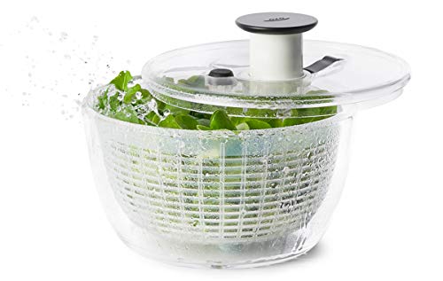 OXO オクソー サラダスピナー 野菜水切り器 小 丸型 2~3人分 一人暮らし 20.5×20.5×12cm 食器洗い乾燥機(低温設定)可の外観・全体像 画像