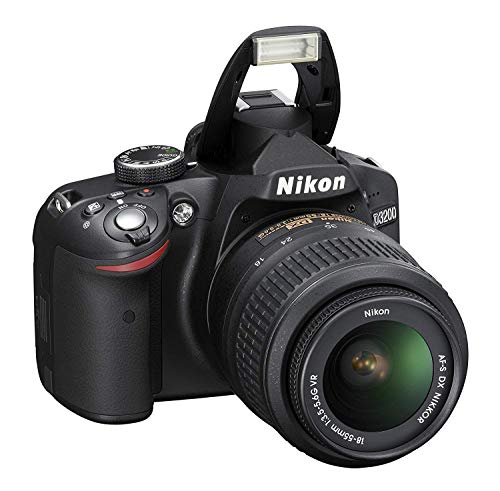 Nikon デジタル一眼レフカメラ D3200 レンズキット AF-S DX NIKKOR 18-55mm f/3.5-5.6G VR付属 ブラック D3200LKBKの外観・全体像 画像