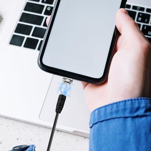 Homoyoyo Usb c 磁気アダプター 4個セット 対応デバイス充電用 コネクタ保護設計 回転式マグネット接続 7ピン対応 銀色 ユニバーサル C変換端子 スマートフォンアクセサリの特徴・詳細 画像