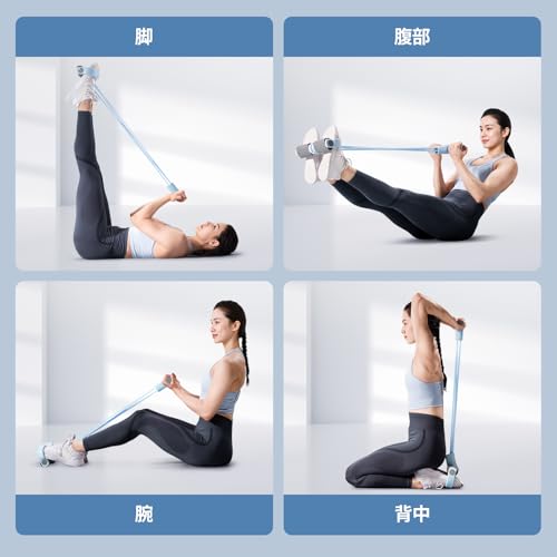 MERACH (メリック) トレーニングチューブ ストレッチバンド ペダル付き 脚 腕 肩 肩甲骨 高弾性 滑り止め 姿勢矯正 筋力増強 猫背矯正 ゴム 筋トレ ベルト レジスタンスバンド エクササイズバンド ダイエットグッズ フィットネスバンド トレーニングちゅーぶ ゴムチューブの特徴・詳細 画像