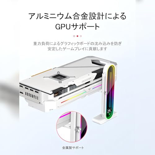 【スモールラボ】COOLMOON デジタルディスプレイスタンド ケース内 温度表示 グラフィックボードスタンド GPUスタンド ブラケット ホルダー LED ARGB 5v 3pin mini4pin GPU ビデオカード マグネット 磁石 支え 垂れ防止 脱落防止 (ブラック)の特徴・詳細 画像