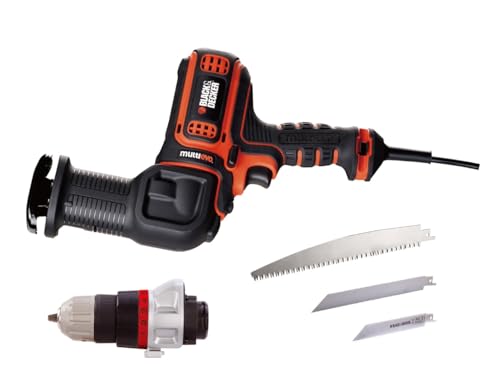 ブラックアンドデッカー(BLACK+DECKER) コード式 マルチツール本体 マルチのこぎり・ドリルドライバーヘッド付き DIY 電動工具 穴あけ 締付工具 100V EARD800 1