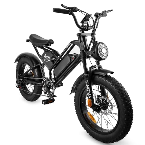 電動アシスト自転車 20インチ 極太タイヤ 500Wモーター 48V10Ah 大容量バッテリー シマノ7段変速 5段階アシスト 最大走行距離120KM 高輝度LEDライト IP56防水 通勤 山登り アウトドア 日本語取扱説明書 取り付け簡単 付属NFC力一ド ブラック 公道可 1