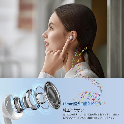 【音質強化バージョン】タイプc イヤホン TYPE-Cイヤホン 有線 【iphone15,16対応】 USB-Cイヤホン有線 TYPE-Cジャック HIFI音質 音量調整 重低音 高密着遮音設計 マイク付き 通話可能 ハイレゾ クリア通話 音量調節 ステレオイヤフォン ヘッドホン G19の特徴・詳細 画像