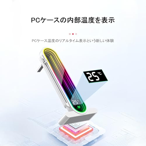 【スモールラボ】COOLMOON デジタルディスプレイスタンド ケース内 温度表示 グラフィックボードスタンド GPUスタンド ブラケット ホルダー LED ARGB 5v 3pin mini4pin GPU ビデオカード マグネット 磁石 支え 垂れ防止 脱落防止 (ブラック)の詳細・まとめ 画像