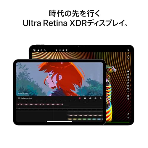 Apple 13インチiPad Pro(M4):Ultra Retina XDR ディスプレイ、512GB、横向きの 12MP フロントカメラ/12MP バックカメラ、LiDAR スキャナ、Wi-Fi 6E + 5G 携帯電話通信(eSIM)、Face ID、一日中使えるバッテリー- シルバーの特徴・詳細 画像