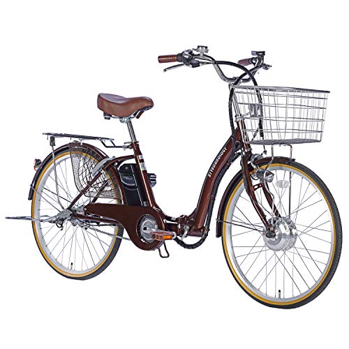 21Technology 自転車 電動アシスト自転車 DA243 チョコブラウン 24インチ 折りたたみ 型式認定 シマノ内装3段変速ギア リチウムイオンバッテリーの外観・全体像 画像