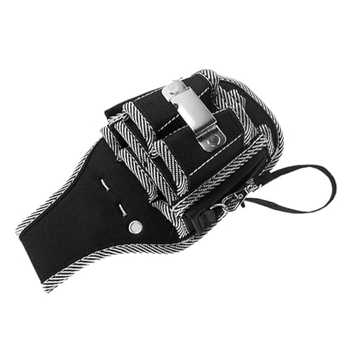 karonpeln 腰袋 工具入れ 工具袋 小物入れ 工具バック 作業バッグ ウエストバッグ 軽量 電気工事 ワーク ガーデン 作業用 DIY 工具 大工道具 収納用品 ポリエステル ブラックの特徴・詳細 画像