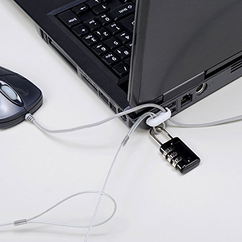 サンワサプライ ノートパソコン&マウスセキュリティ(セキュリティワイヤー・取付金具・ダイヤル錠セット) SL-21の特徴・詳細 画像