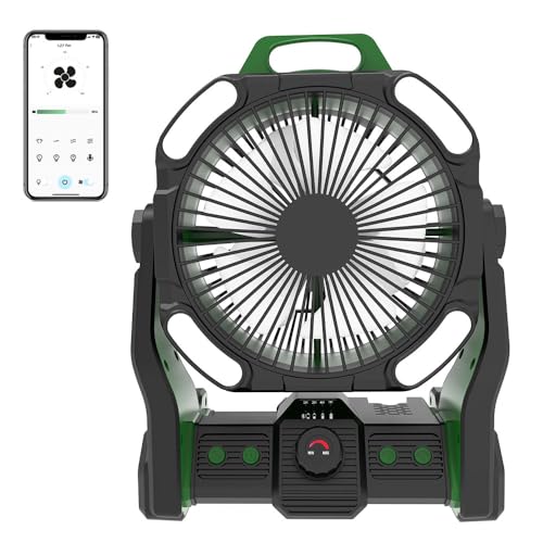 2025 高輝度LEDライト 二重反転ファン 高輝度LEDライト 屋外ファン キャンプ アウトドア扇風機 8枚羽根 小型 小型 自動首振り せんぷうき USB扇風機 強力 大風量 卓上 壁掛け 残量表示可能 20000mAh大容量バッテリー 最大45時間連続使用 風量 風量無段階段階調節 軽量 夏 季節家電の外観・全体像 画像