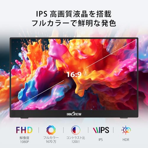 モバイルモニター 15.6インチ InnoView モバイルディスプレイ 自立型 1920*1080 FHD ポータブルモニター IPS液晶パネル 薄型 軽量 持ち運び 壁掛けに対応 Switch/PS3/PS4/PS5/Xbox One/PC/スマホ/USBType-C/標準HDMI対応の詳細・まとめ 画像