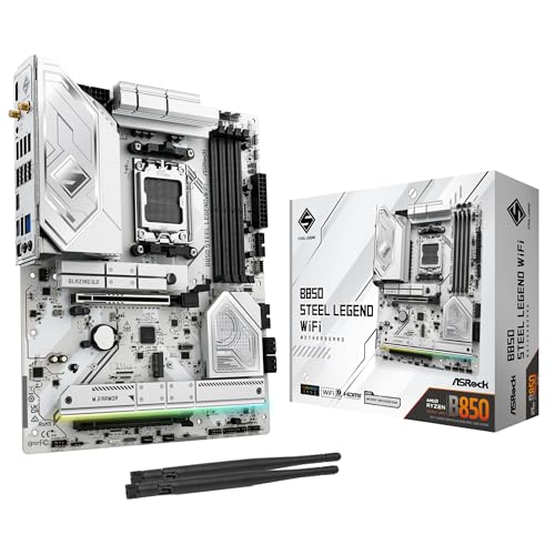 ASRock マザーボード B850 Steel Legend WiFi AMD Ryzen 9000 / 8000 / 7000 シリーズ CPU (Soket AM5) 対応 DDR5 ATX マザーボード 【国内正規代理店品】の外観・全体像 画像