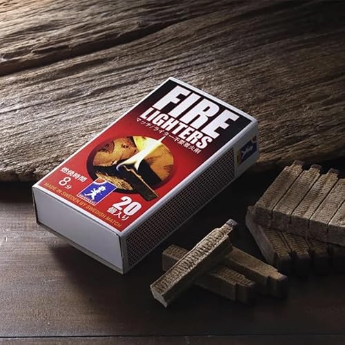 FIRE LIGHTERS ファイヤーライターズ マッチ 着火剤 チャック付袋190*130mm 乾燥剤付き 火起こし 20本入り 1箱 (1個)の詳細・まとめ 画像