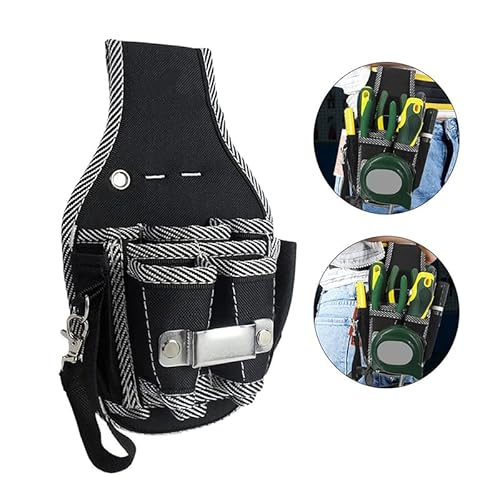 karonpeln 腰袋 工具入れ 工具袋 小物入れ 工具バック 作業バッグ ウエストバッグ 軽量 電気工事 ワーク ガーデン 作業用 DIY 工具 大工道具 収納用品 ポリエステル ブラックの特徴・詳細 画像