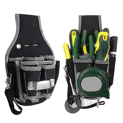 karonpeln 腰袋 工具入れ 工具袋 小物入れ 工具バック 作業バッグ ウエストバッグ 軽量 電気工事 ワーク ガーデン 作業用 DIY 工具 大工道具 収納用品 ポリエステル ブラックの詳細・まとめ 画像