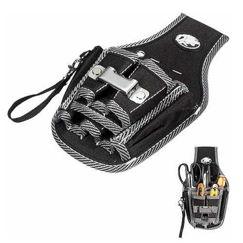 karonpeln 腰袋 工具入れ 工具袋 小物入れ 工具バック 作業バッグ ウエストバッグ 軽量 電気工事 ワーク ガーデン 作業用 DIY 工具 大工道具 収納用品 ポリエステル ブラック 1