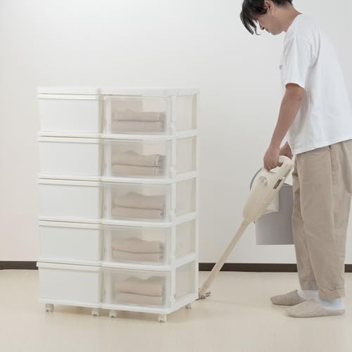JEJアステージ(JEJ Astage) SEEDS(シーズ) スリムチェスト 5段 キャスター付き プラスチック ホワイト SIU-5-WHの詳細・まとめ 画像