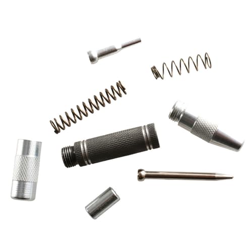 自動ポンチ オートセンターポンチ 自動センターパンチ 穴あけ ハイス鋼 ハンマー不要 木材に適しハイス鋼 窓 ガラス ドリル下穴あけに センターパンチ付き 電動ドリルのお供 メタルウッドプラスチック用 (予備針2本付き)の特徴・詳細 画像