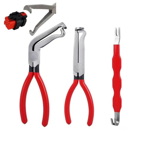 カプラー外し工具 コネクター外し工具 3個セット 曲型+直型+連結型 滑り止めグリップ付き 車のトラックシステム用 コネクター抜き 分離工具 軽量 持ち運び便利 多機能 家庭用 作業用 業務用 [並行輸入品] 1