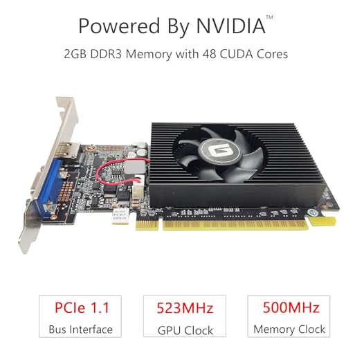 GeForce GT 610 グラフィックボード，2GB，DDR3，64ビット、PCI Express X16、DirectX11、HDMI/VGA、ロープロファイル、PC、SFF、およびHTPC用のエントリーレベルGPU、Win11と互換性がありますの詳細・まとめ 画像