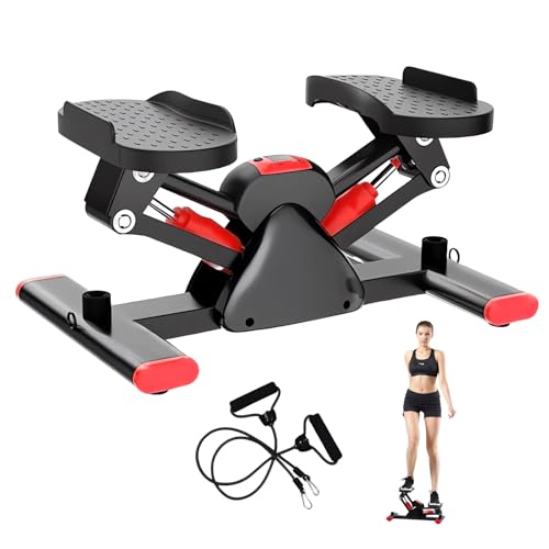 JPStriv ステッパー サイドステッパー 静音 足踏み健康器具 ツイストステッパー ダイエット器具 室内 有酸素運動 (レッド×ブラック)の外観・全体像 画像