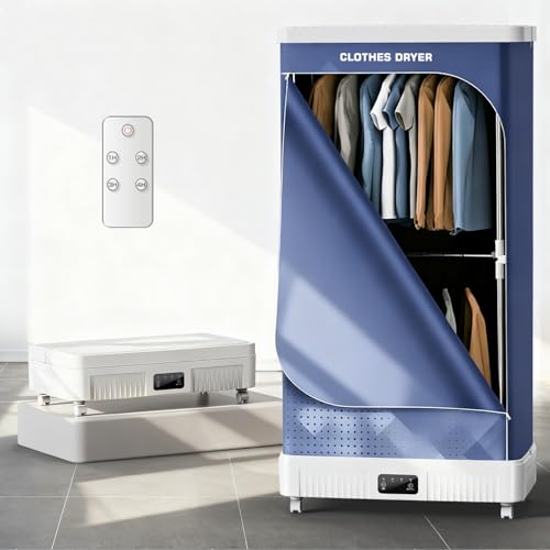 衣類乾燥機 乾燥機 折りたたみ式 乾燥 機 大容量 500L コンパクト 乾燥機 衣類 温風乾燥 じょしつき 衣類乾燥機 アロマ対応 タイマー リモコン付き 操作簡単 家庭用 一人暮らし clothes dryer ダニ対策 シワ防止 湿気対策 カビ対策 消臭 除菌 乾燥自動停止省エネ 省スペース 工事不要 梅雨 花粉対策 お手入れ簡単 生乾き防止 PSE認証済み 一年メーカー保証 ブルー 1