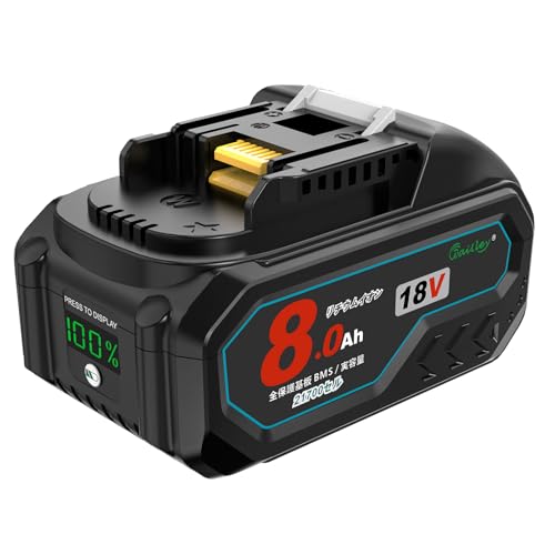 Waitleyマキタ互換 BL1880B 18Vバッテリー 8Ah カットオフ機能付き 実容量8000mAhウェイトレー社製全新タイプ マキタBL1860B BL1890 BL1830など対応でき 大きいブランド韓国製INR21700-40Tセル搭載 電池残容量100%表示付き マキタ純正急速充電器対応でき PSEマーク取得済みの外観・全体像 画像