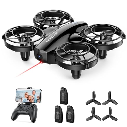 ドローン 1080Pカメラ付き 24分飛行時間 Tomzon 100g未満 申請不要 最新対戦型 バッテリー3個 こども向け 室内 トイドローン 小型 放り投げ飛行 ワンキー離着陸 軌跡飛行モード 宙返り サークル飛行 高度維持 お祝い 誕生日 プレゼント 国内認証済み A24W 1