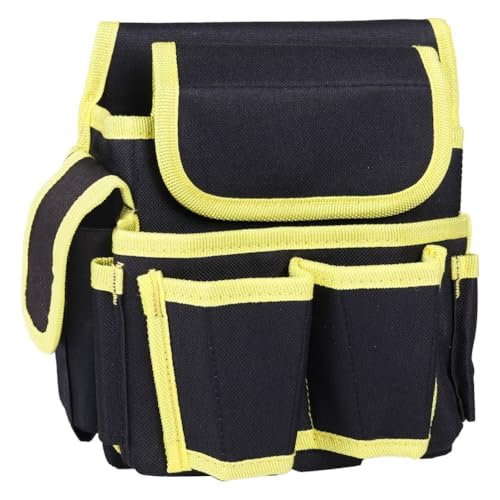 D.Stomo 工具収納バッグ ツールバック ウエストバック ポーチ 腰袋 カラフル 大容量 収納 撥水 軽量 大工 建設作業 DIY ガーデニング (イエロー) 1
